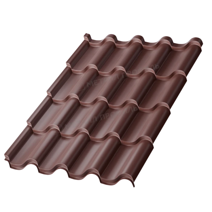 Металлочерепица Металл-Профиль Монтерроса-ML 0,5 PURMAN® RAL 8017 Коричневый шоколад