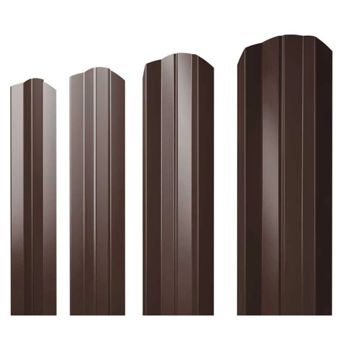 Штакетник М-образный А фигурный Grand Line 0,5 Satin RAL 8017 Шоколад